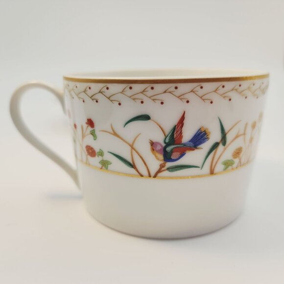 Tiffany & Co. Audubon Pattern Limoges France Flat Tea Cup & Saucer Gold Rim Hand - Picture 11 of 16